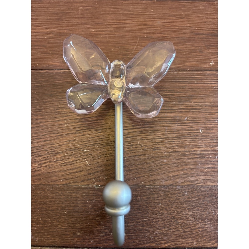 2010 Pottery Barn Kids Lavender Crystal Butterfly Metal Wall Hook Hanger‎